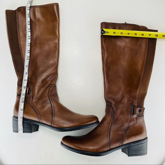 📌SOLD📌 BUSSOLA STYLE ANTWERPEN TAN LEATHER TALL BOOTS - Picture 15 of 16